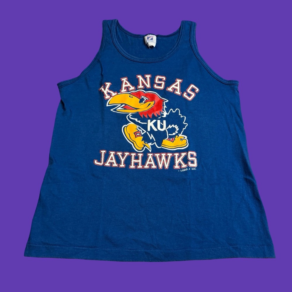 Kansas Jayhawks Mens M Sleeveless Tank Top NCAA College Basketball Vintage
